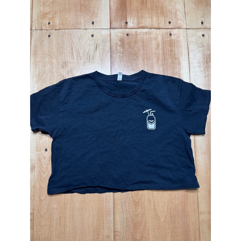 AS Colour Cutwater Spirits‎ Navy Blue Graphic Crop Tee Shirt Small Womens